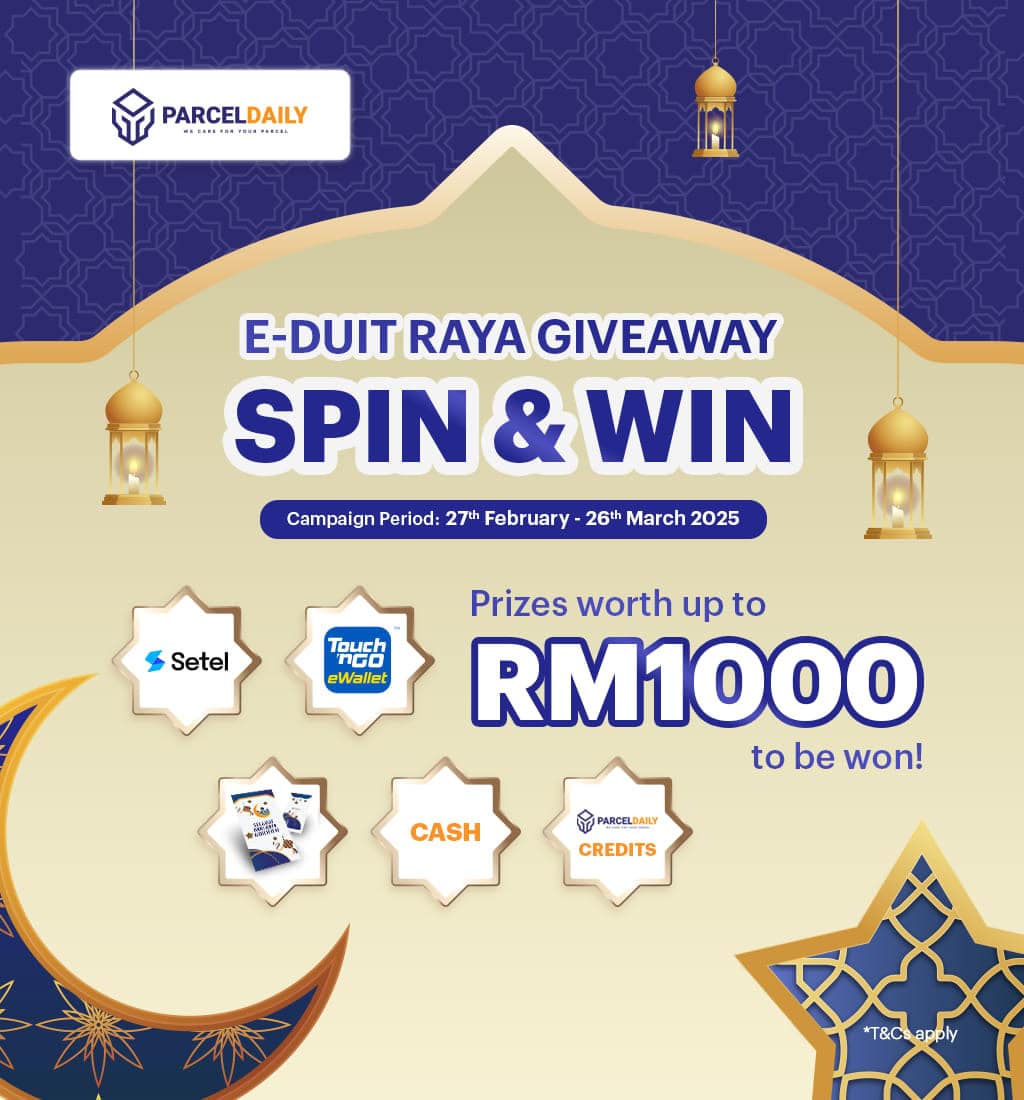 ParcelDaily E-Duit Raya Giveaway Spin & Win Campaign